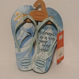 Cinderella Flip Flops with Dream Print